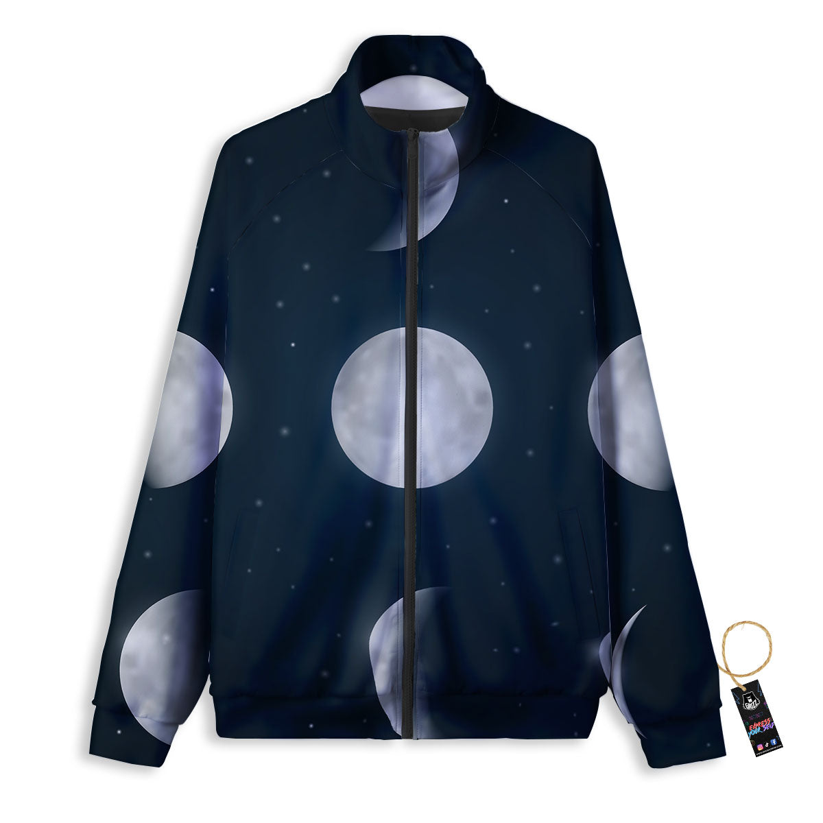 Sky Moon Night Phase Print Track Jacket-grizzshop