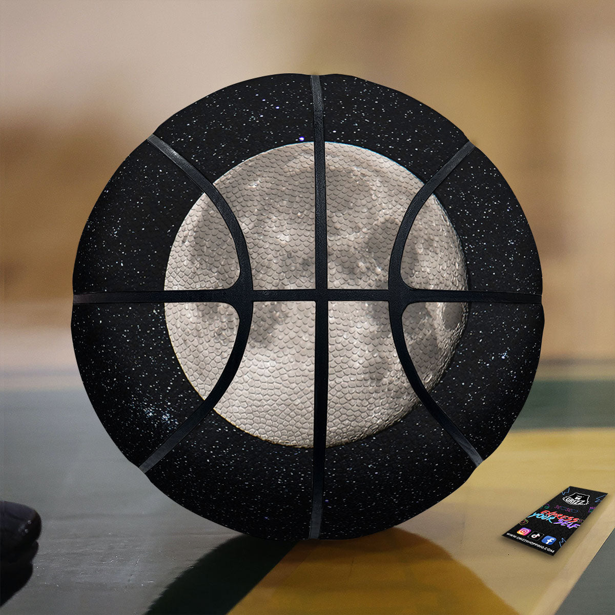 Sky Night Full Moon Print Basketball-grizzshop