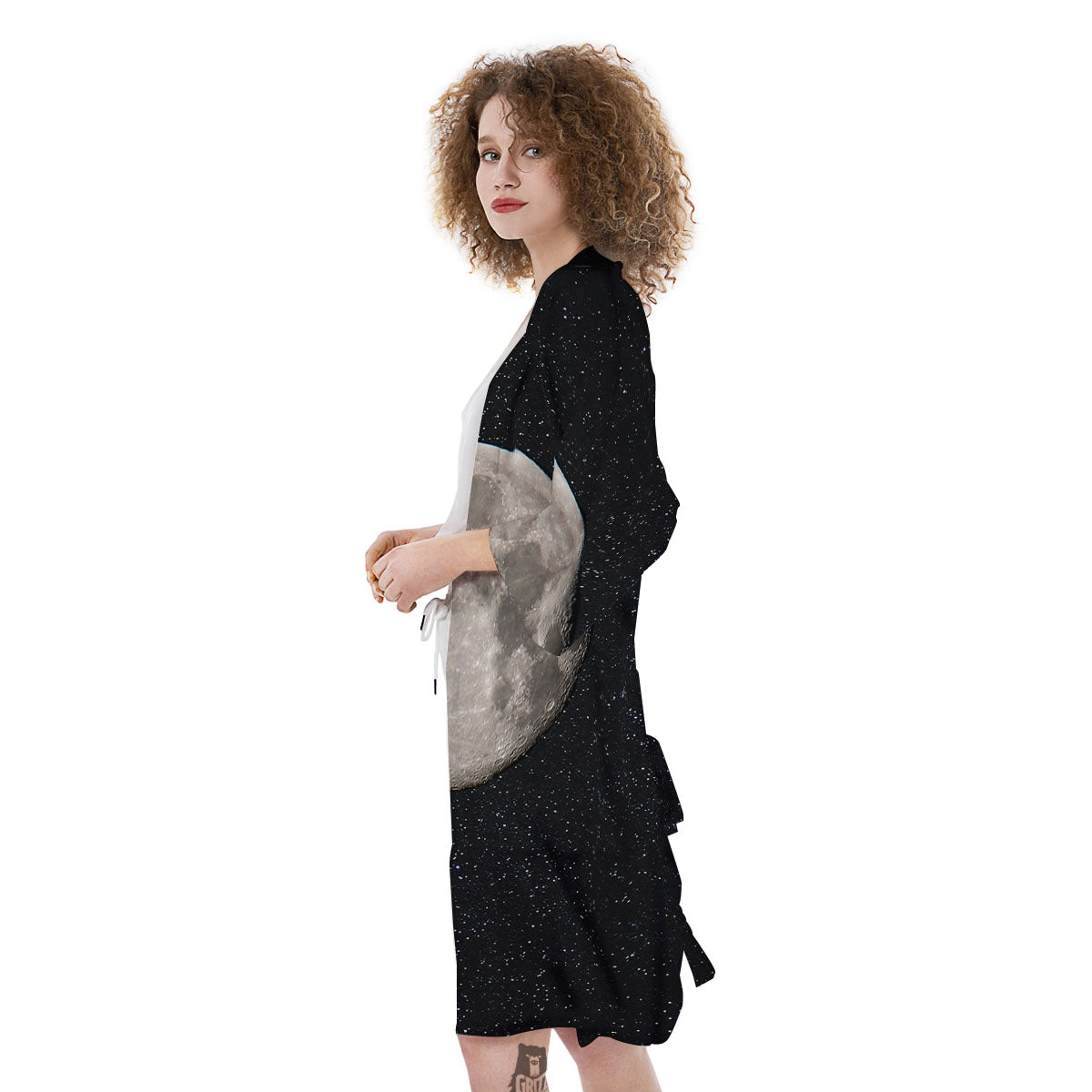 Sky Night Full Moon Print Kimono-grizzshop