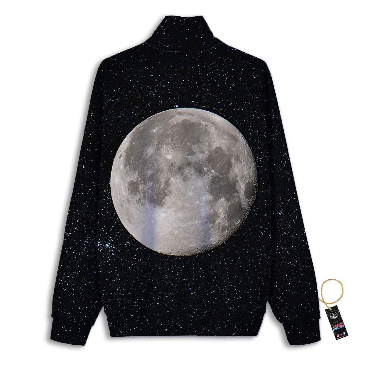 Sky Night Full Moon Print Track Jacket-grizzshop