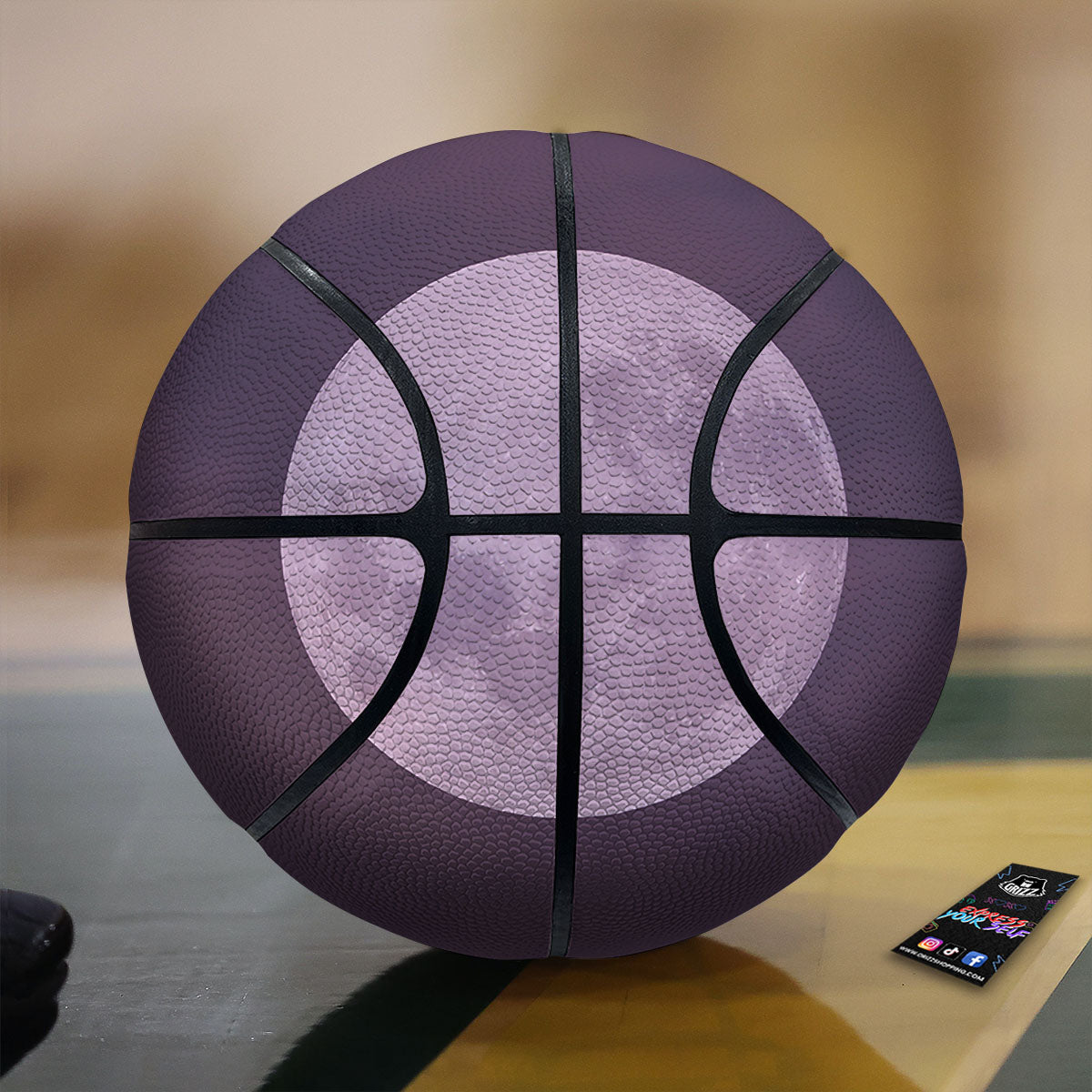 Sky Purple And Full Moon Print Basketball-grizzshop