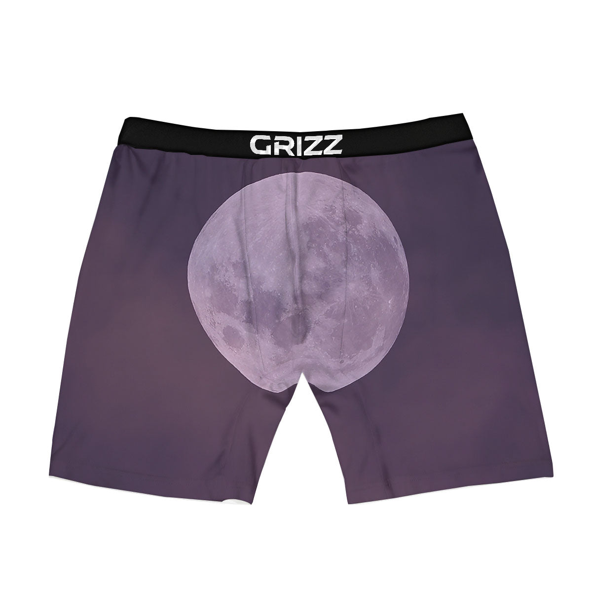 Sky Purple And Full Moon Print Boxer Briefs-grizzshop