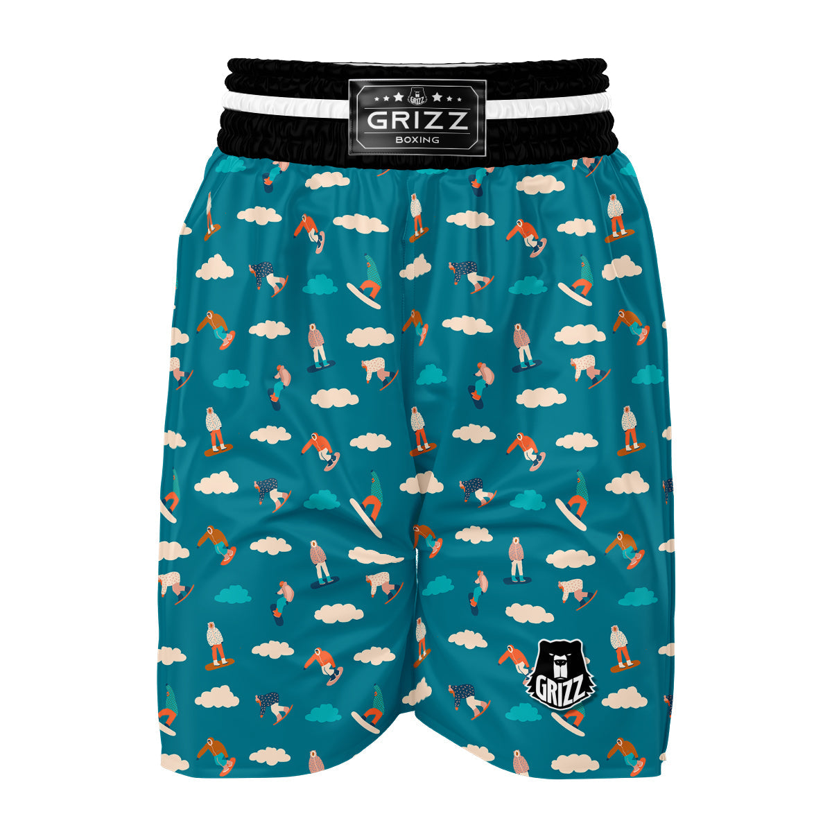Sky Snowboard Print Pattern Boxing Shorts-grizzshop
