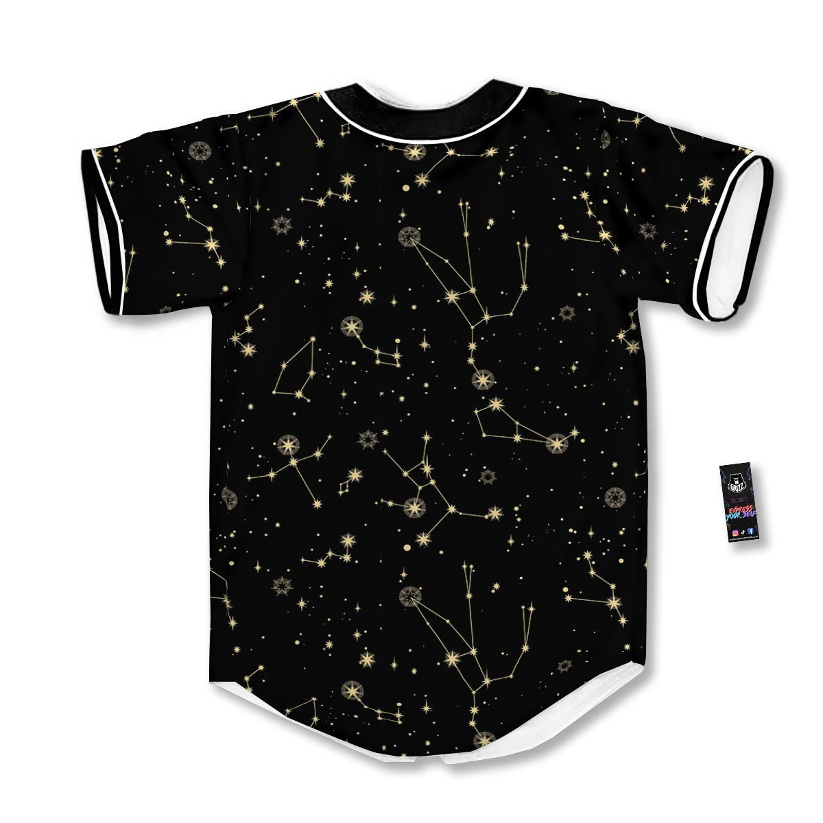 Sky Star Print Pattern Baseball Jersey-grizzshop