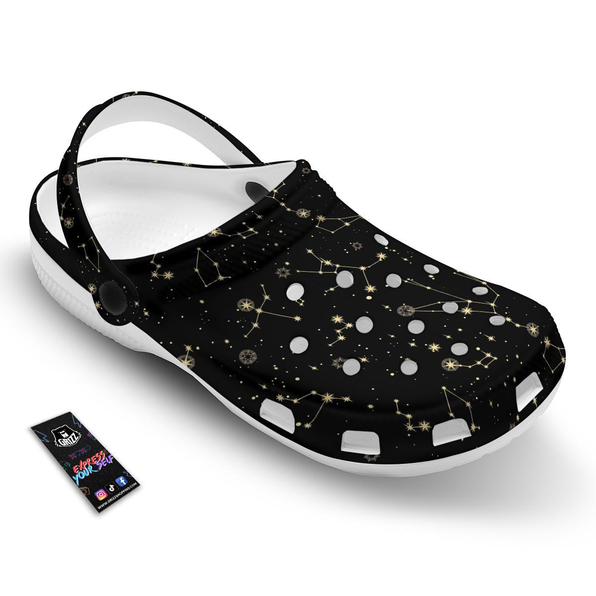 Sky Star Print Pattern Clog-grizzshop