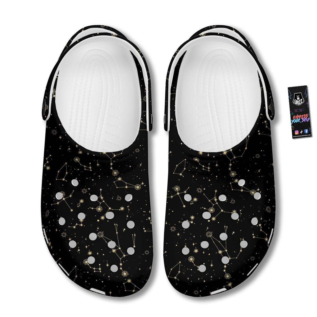 Sky Star Print Pattern Clog-grizzshop
