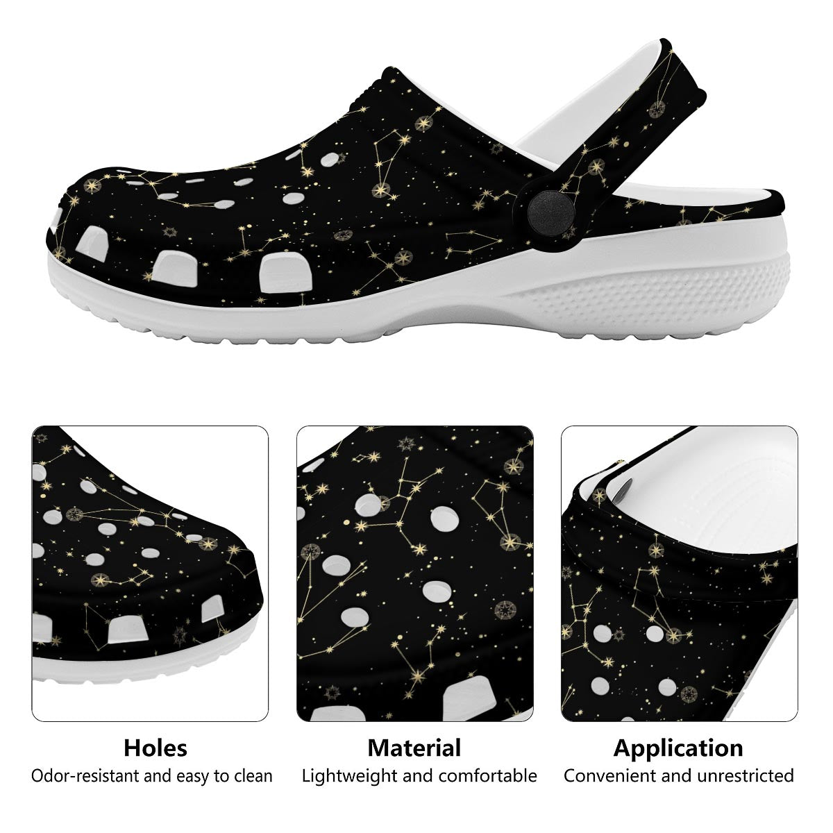 Sky Star Print Pattern Clog-grizzshop