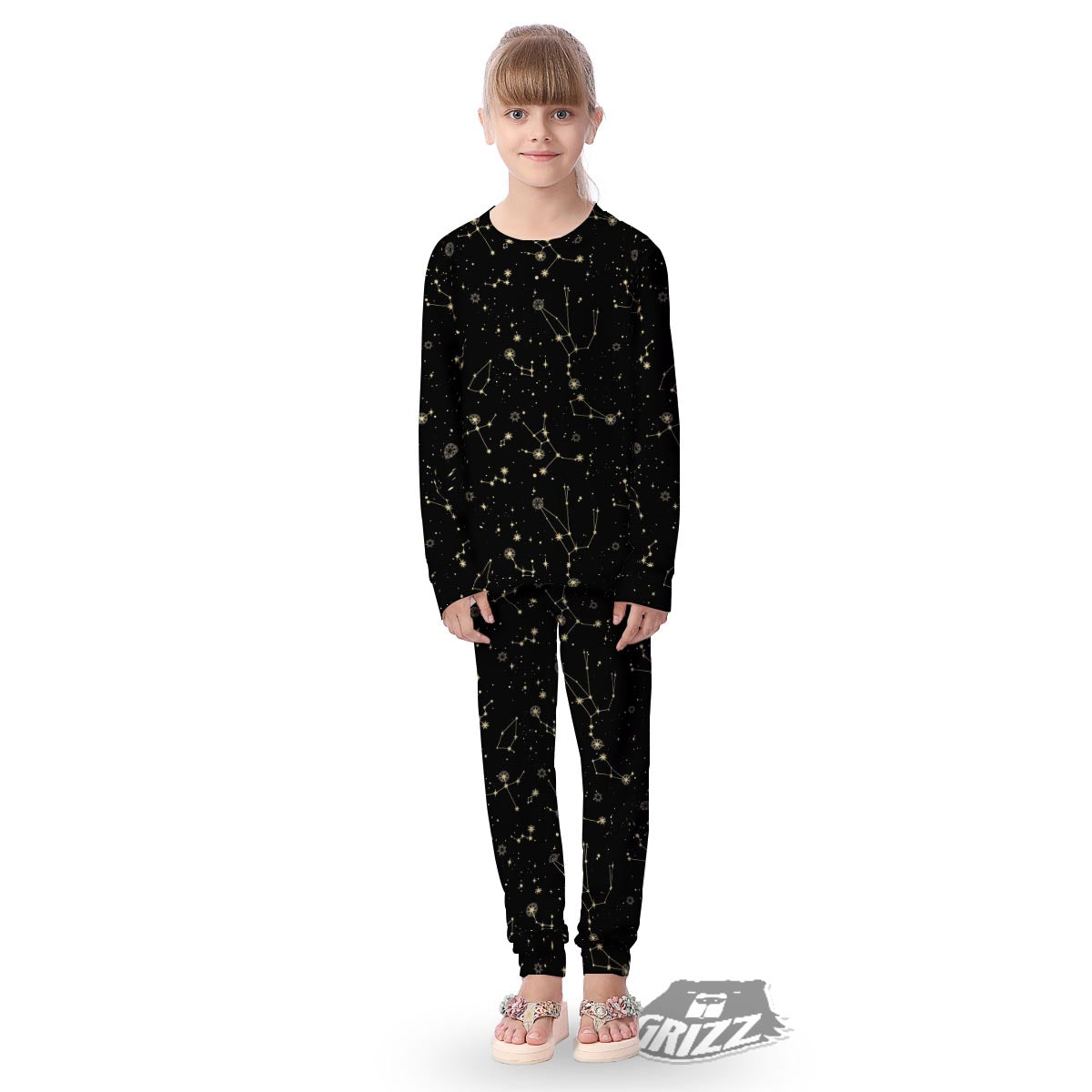 Sky Star Print Pattern Kid's Pajamas-grizzshop