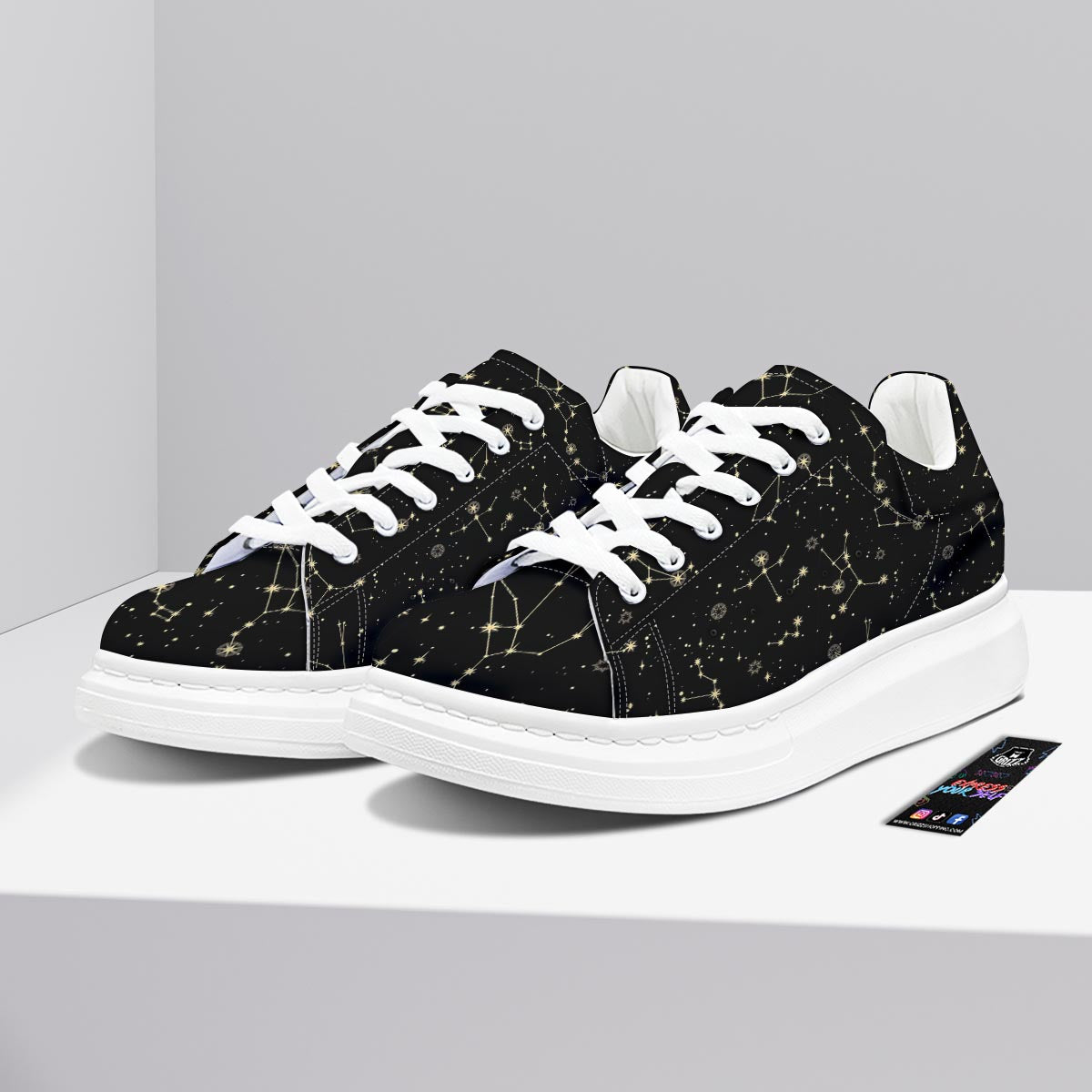 Sky Star Print Pattern Platform Shoes-grizzshop