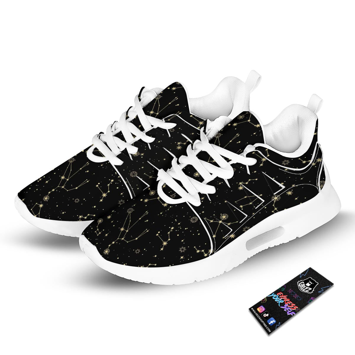 Sky Star Print Pattern Tennis Shoes-grizzshop