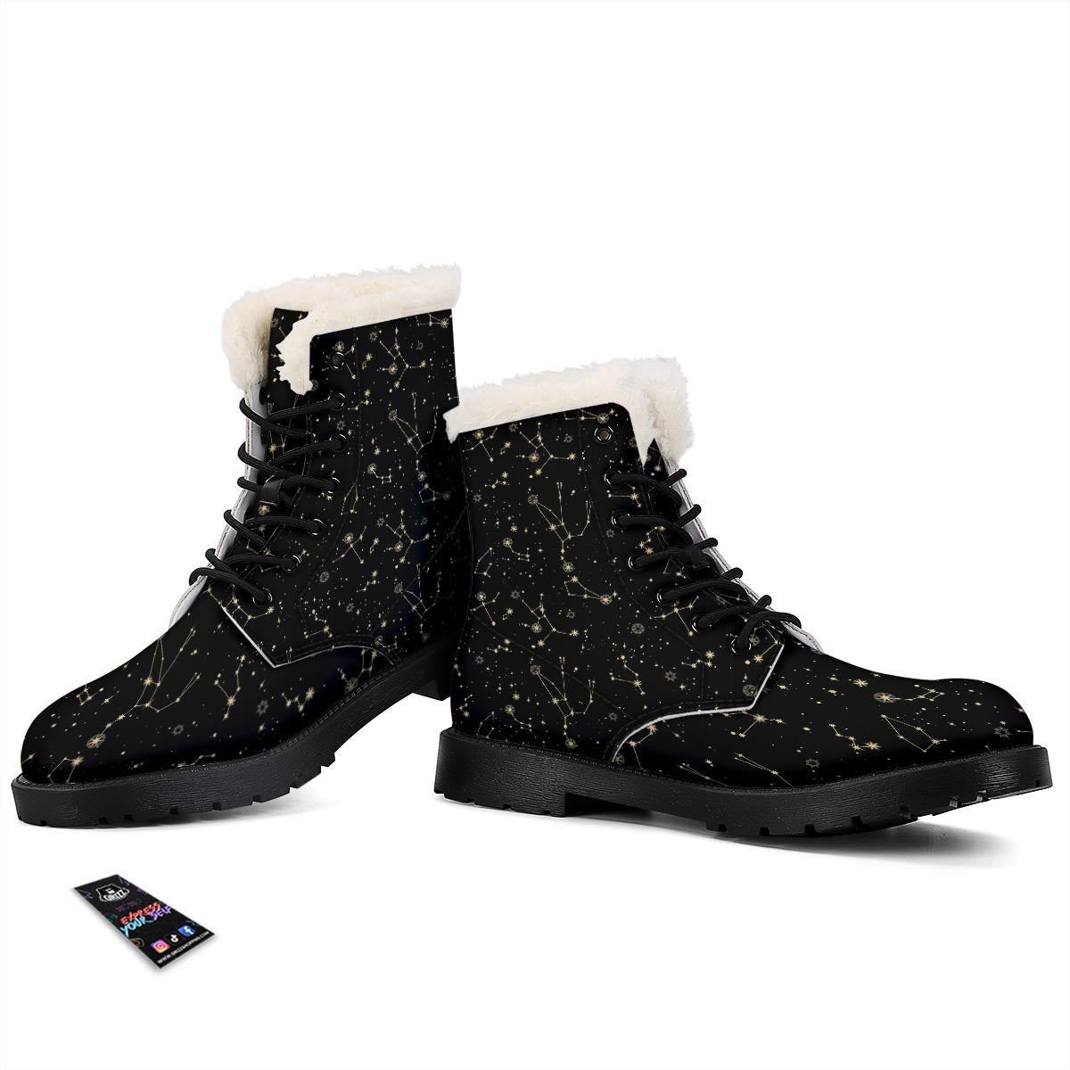 Sky Star Print Pattern Winter Boots-grizzshop