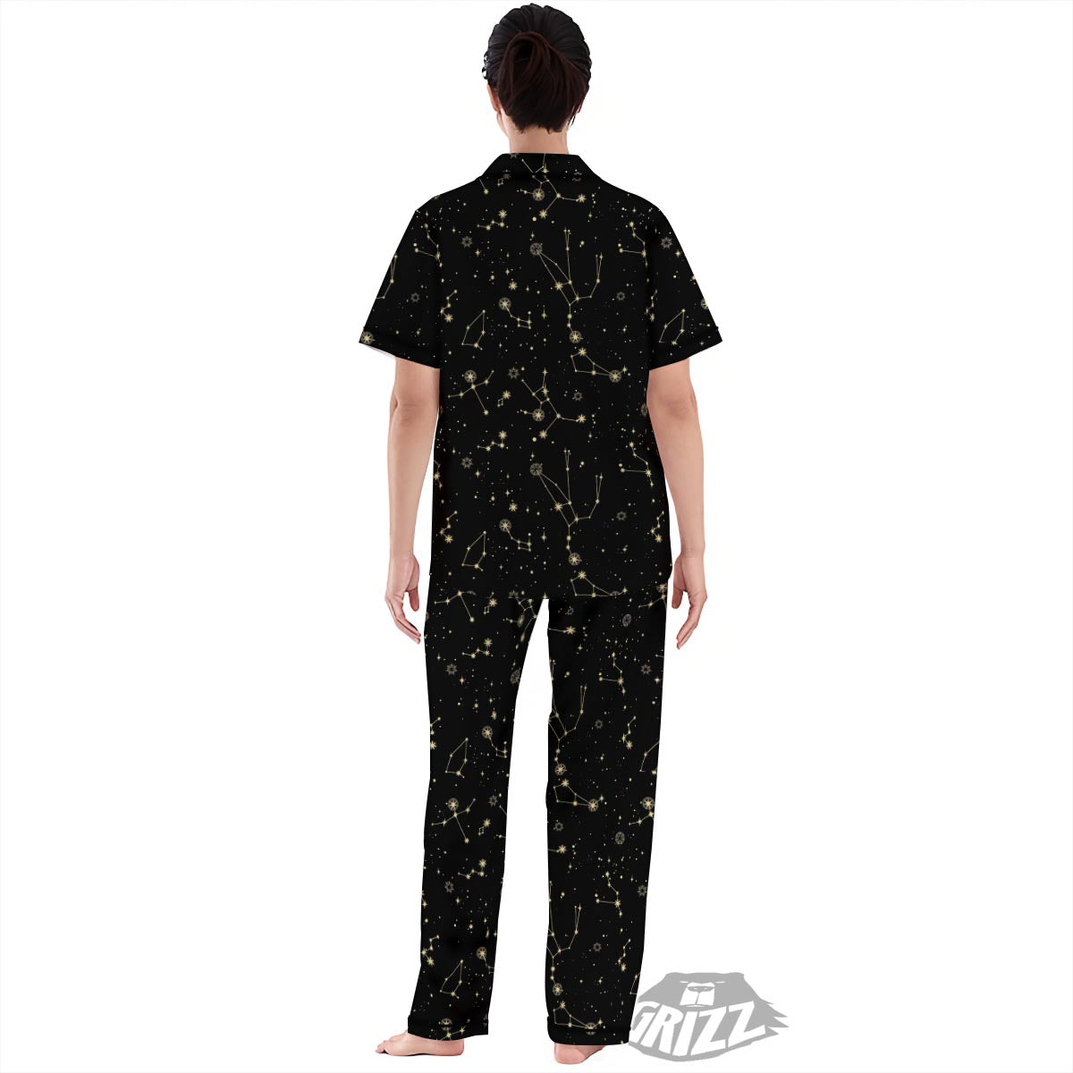Sky Star Print Pattern Women's Pajamas Set-grizzshop