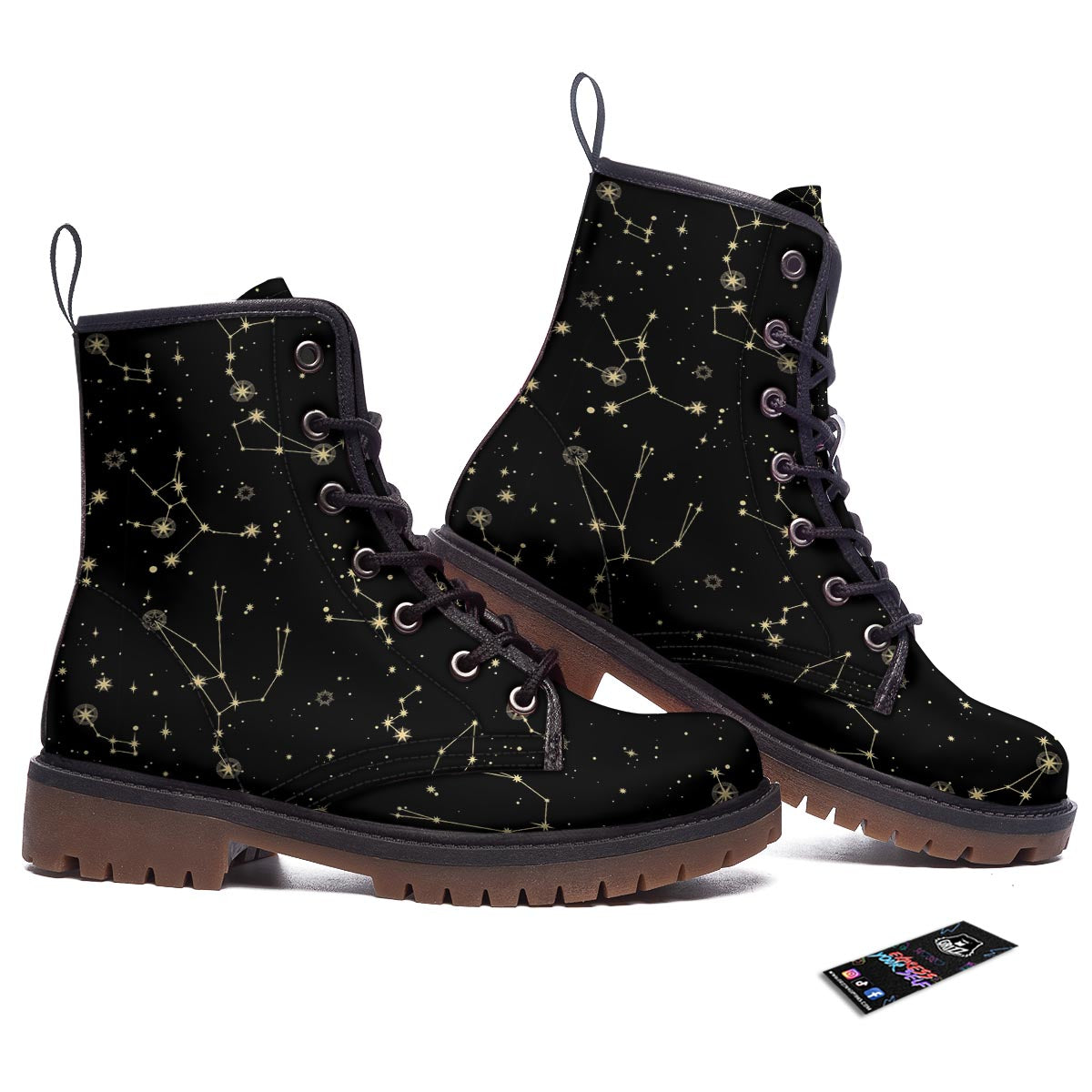 Sky Star Print Pattern Work Boots-grizzshop