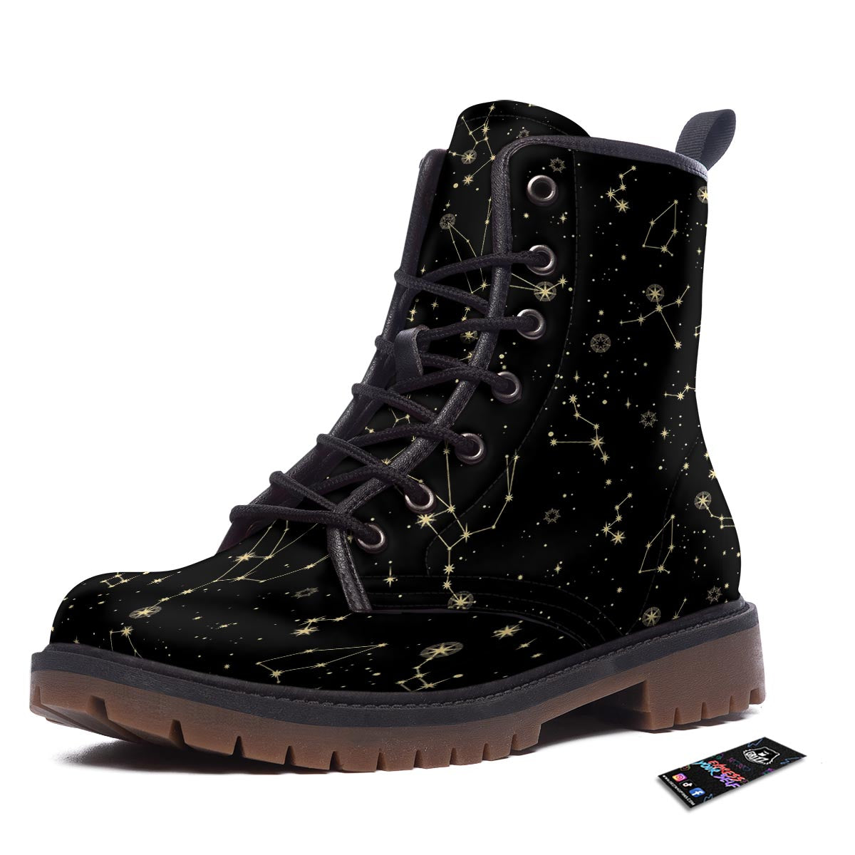 Sky Star Print Pattern Work Boots-grizzshop