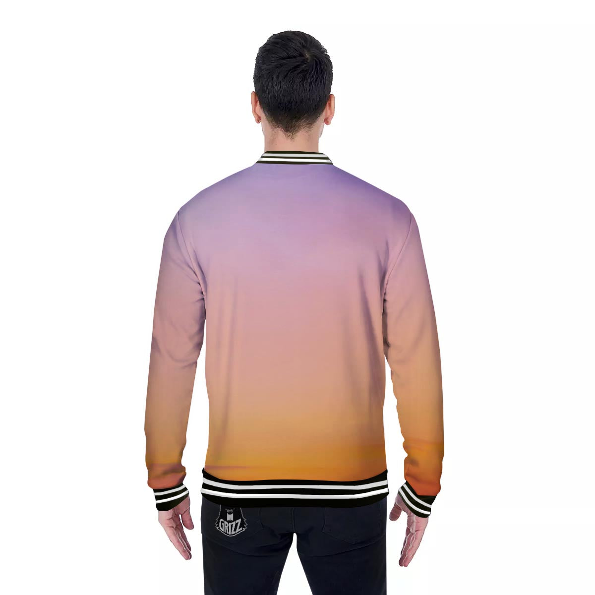 Sky Sunrise Print Baseball Jacket-grizzshop