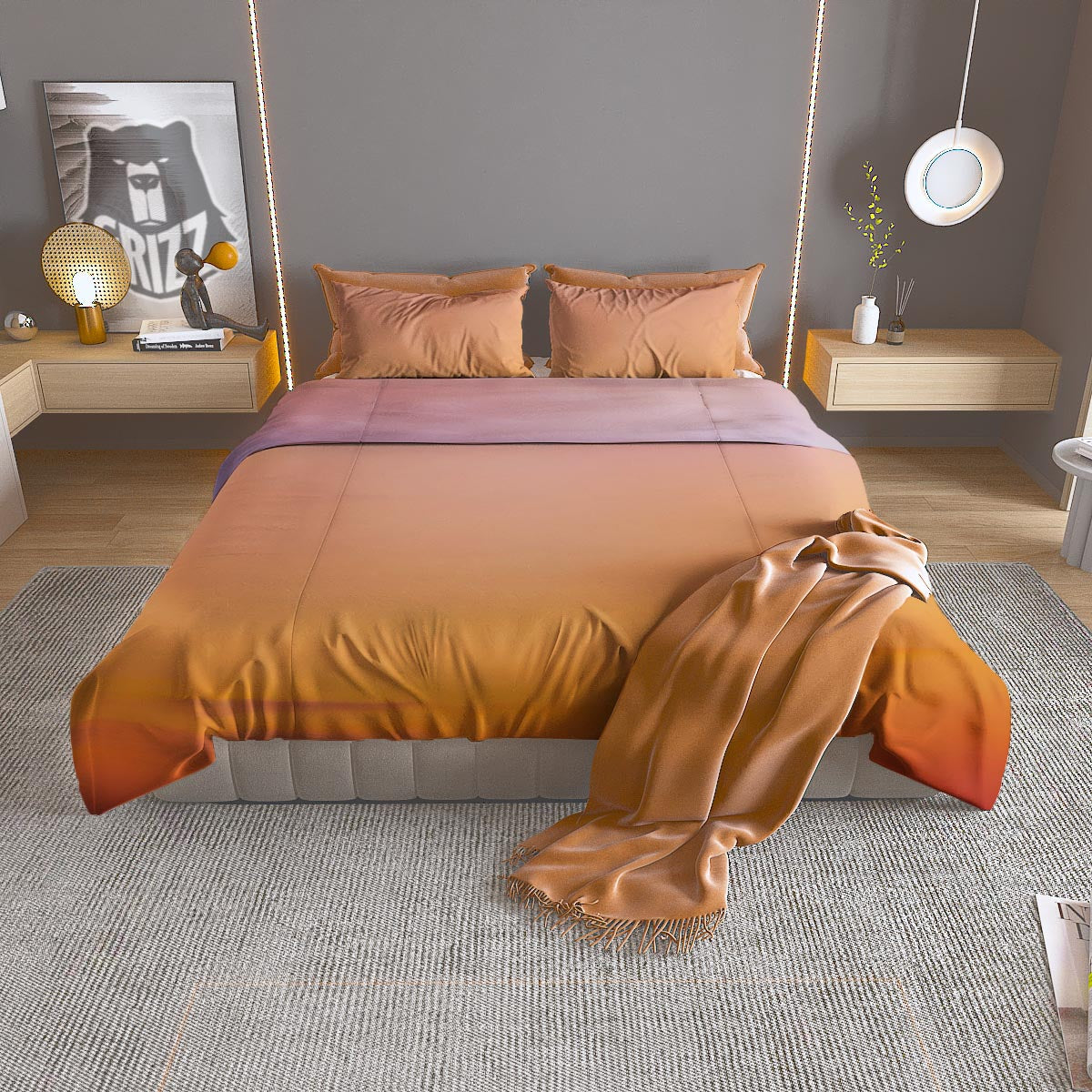 Sky Sunrise Print Duvet Cover Bedding Set