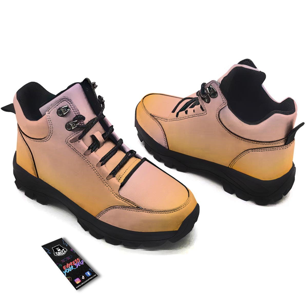 Sky Sunrise Print Hiking Shoes-grizzshop