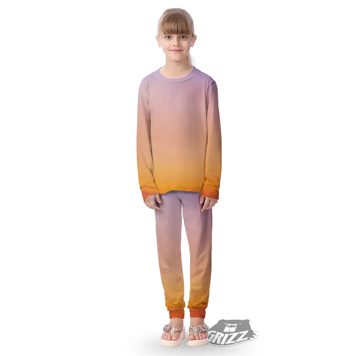 Sky Sunrise Print Kid's Pajamas-grizzshop