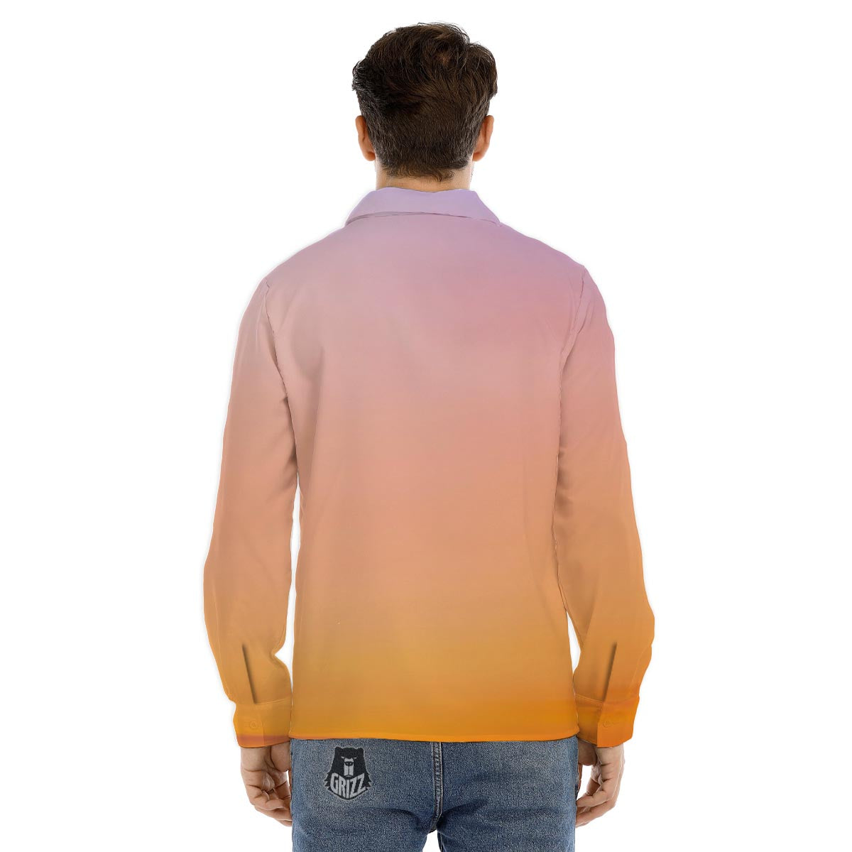 Sky Sunrise Print Men's Dress Shirts-grizzshop
