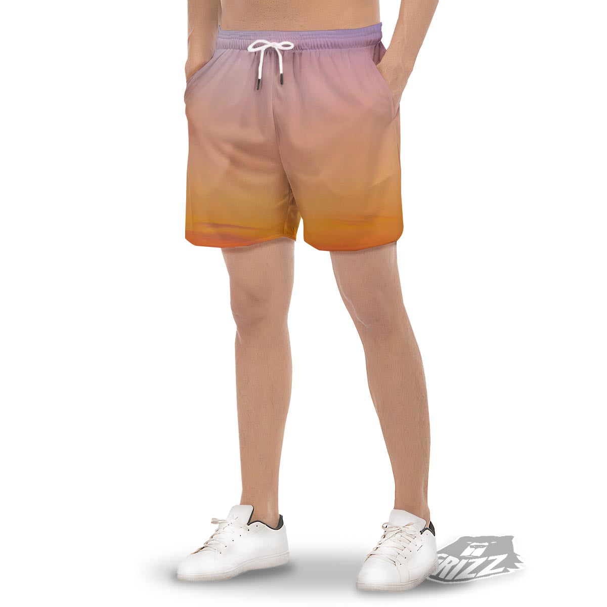 Sky Sunrise Print Men's Gym Shorts-grizzshop