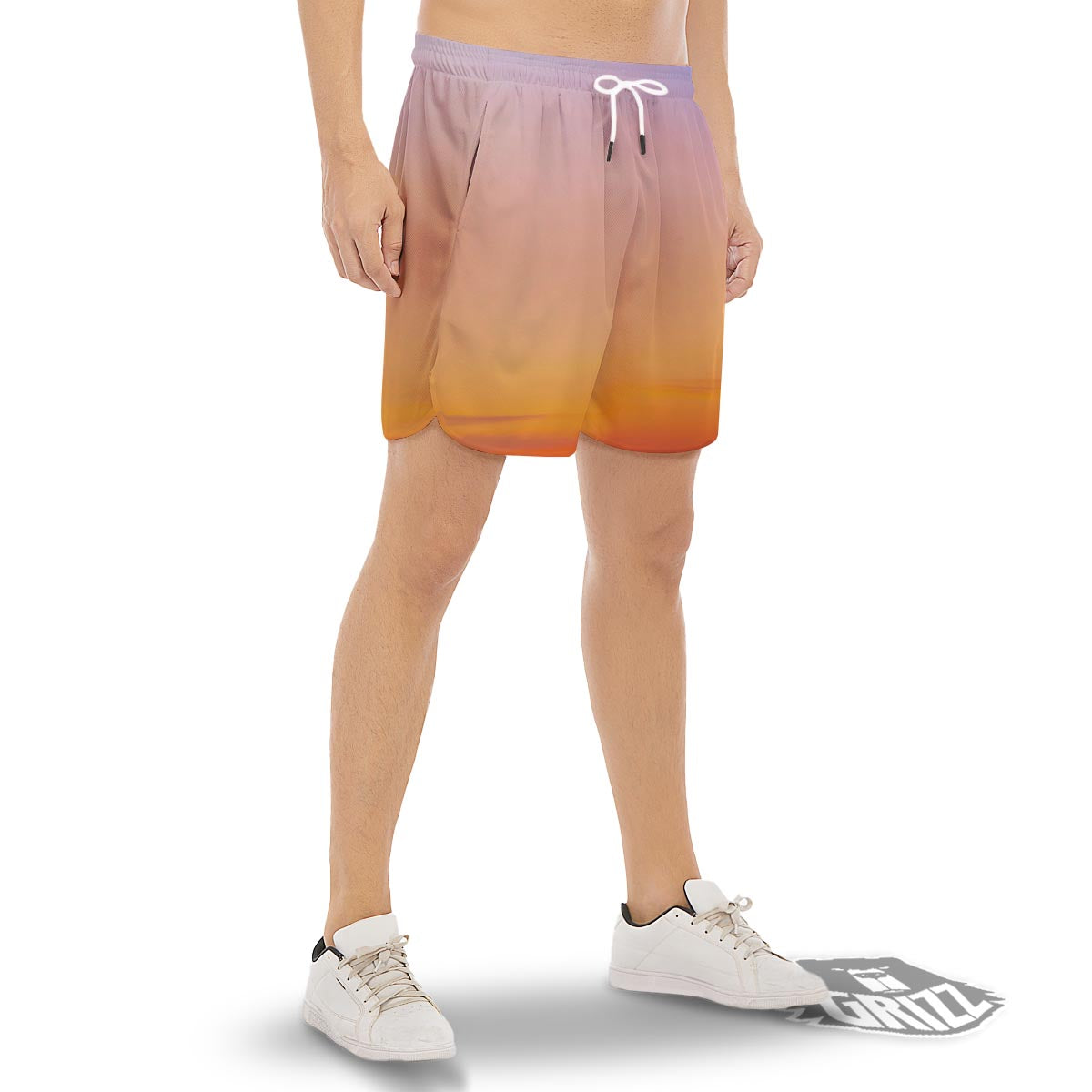 Sky Sunrise Print Men's Gym Shorts-grizzshop