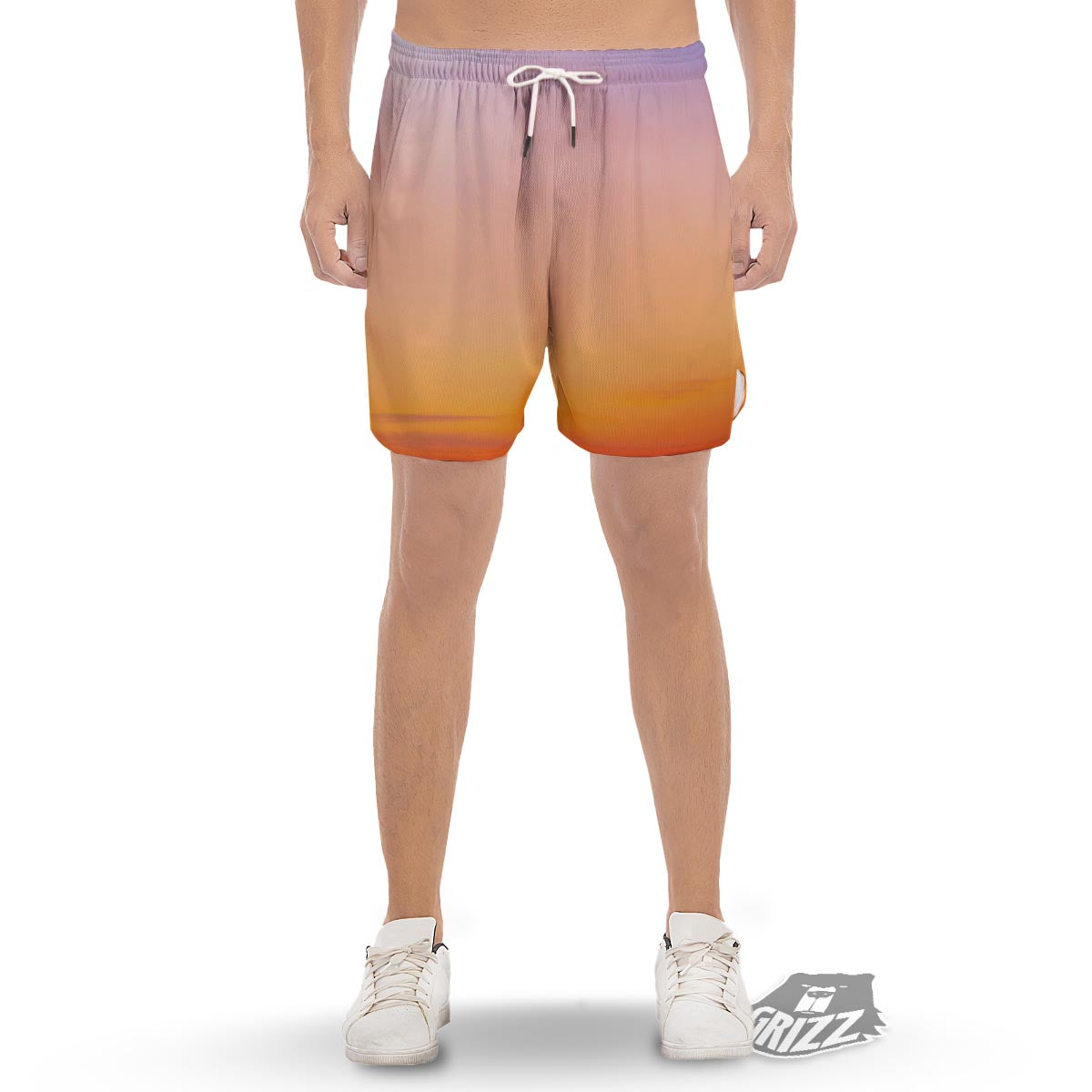 Sky Sunrise Print Men's Gym Shorts-grizzshop
