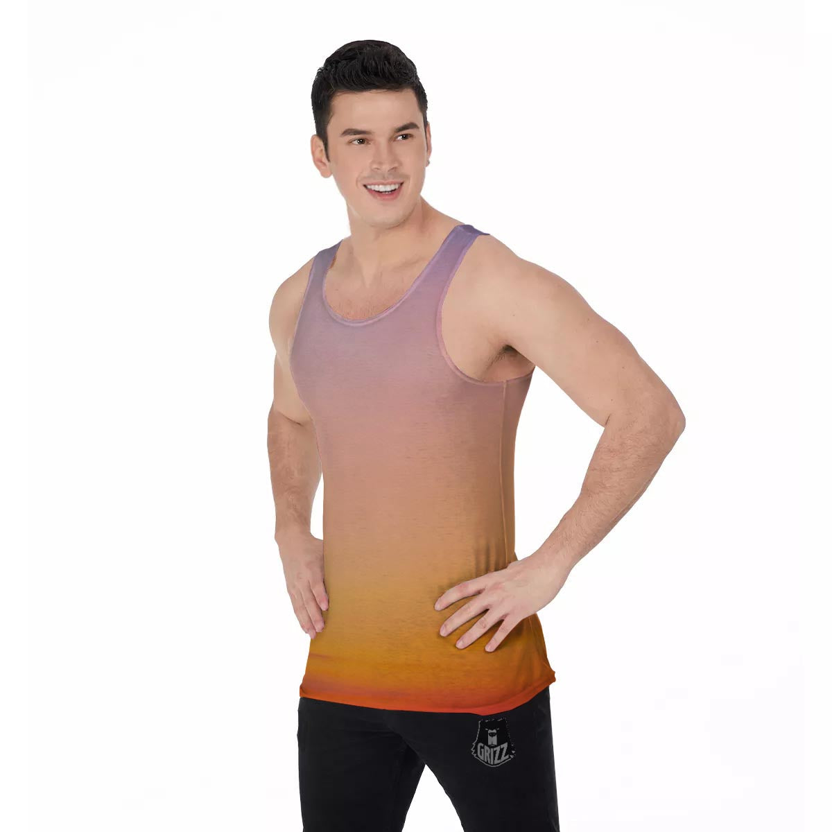 Sky Sunrise Print Men's Tank Top-grizzshop