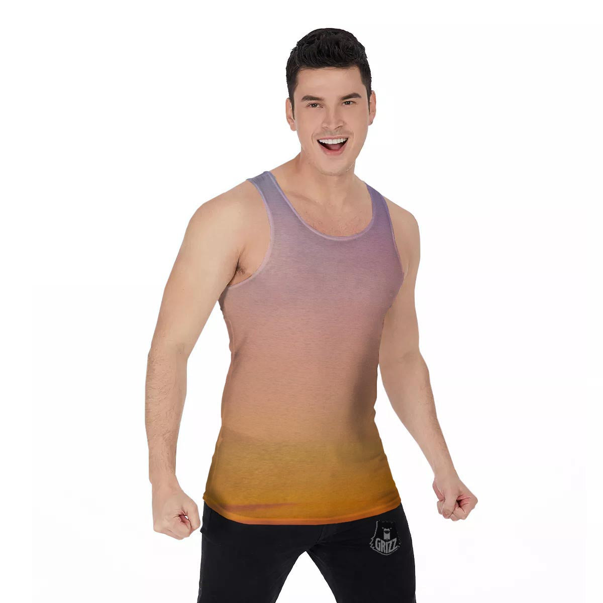 Sky Sunrise Print Men's Tank Top-grizzshop