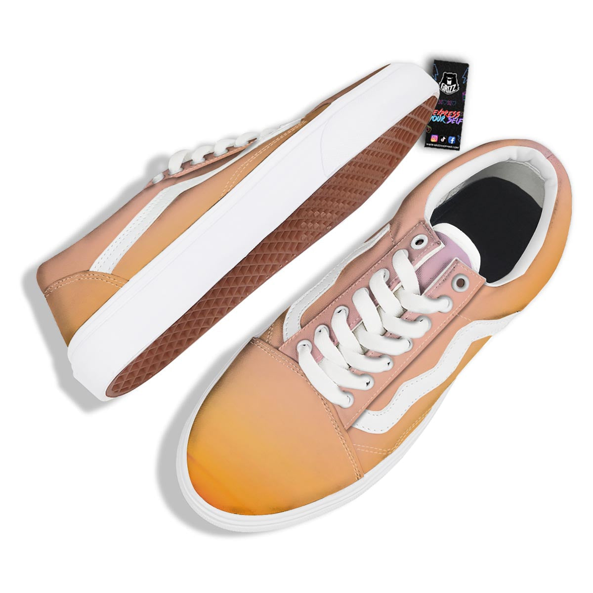 Sky Sunrise Print Skate Shoes-grizzshop