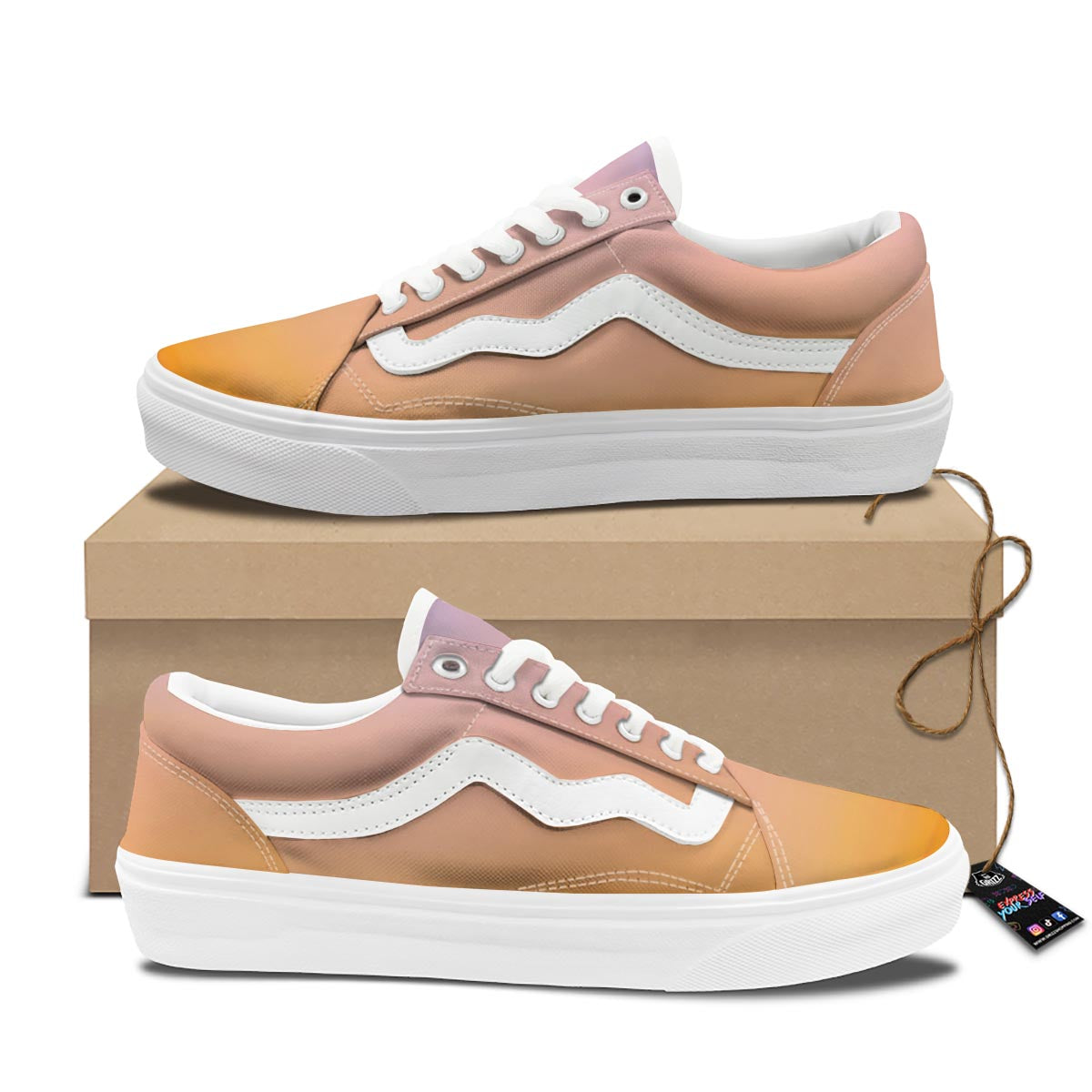Sky Sunrise Print Skate Shoes-grizzshop