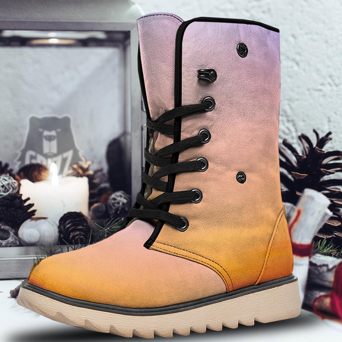 Sky Sunrise Print Snow Boots-grizzshop