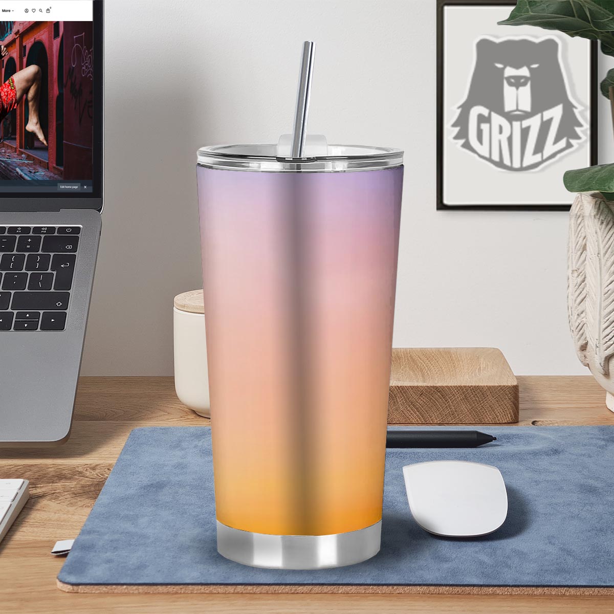 Sky Sunrise Print Tumbler-grizzshop