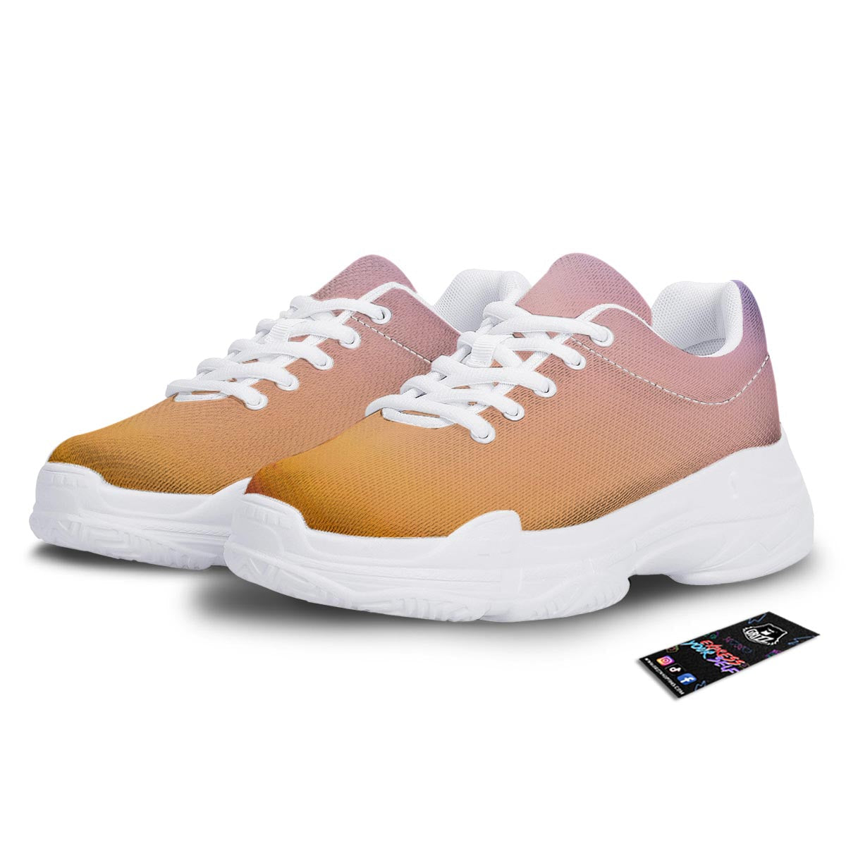 Sky Sunrise Print White Chunky Shoes-grizzshop
