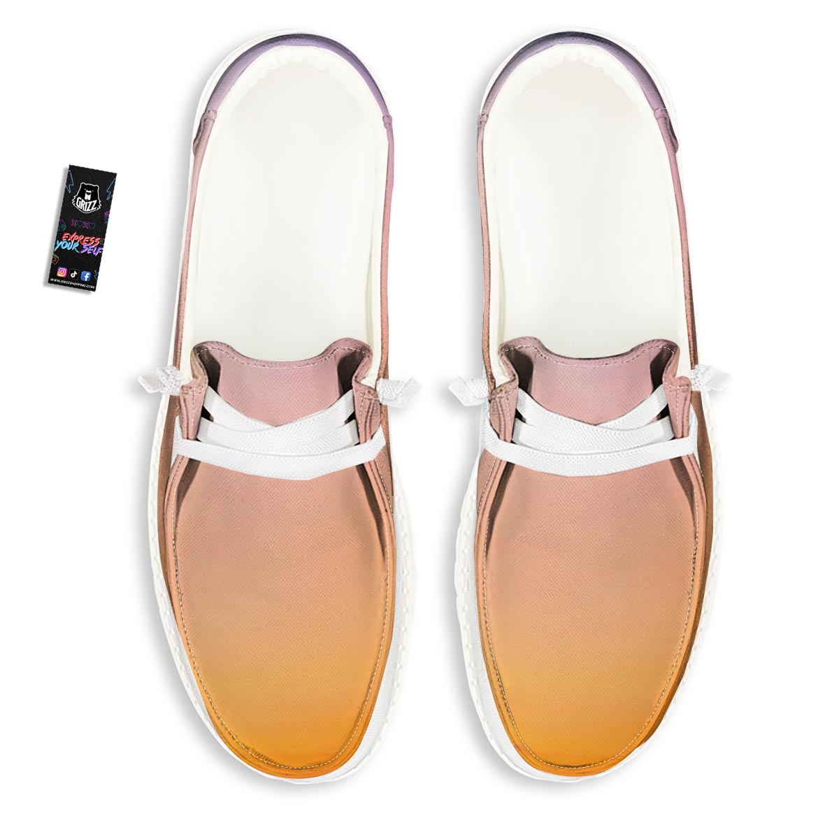 Sky Sunrise Print White Loafers-grizzshop