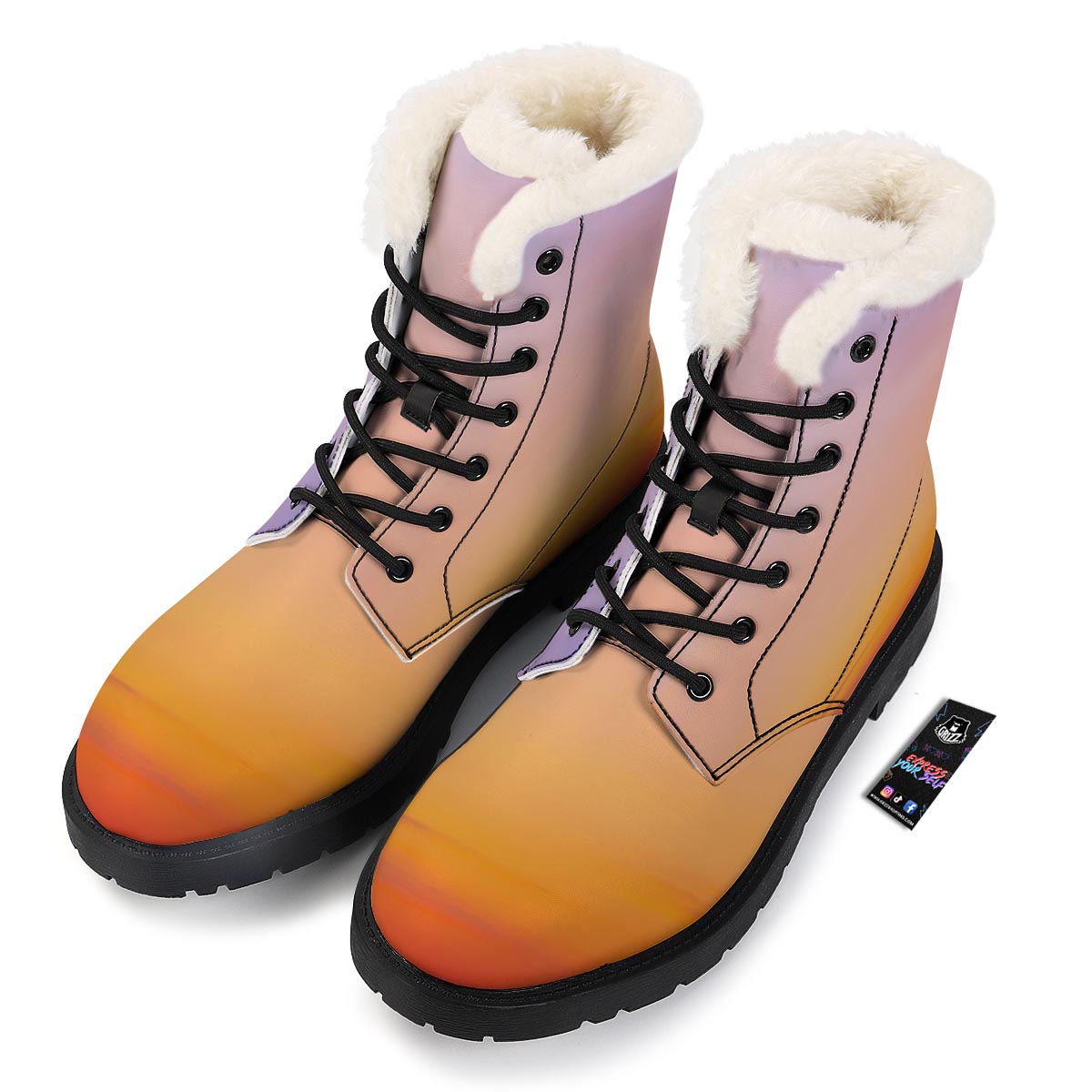 Sky Sunrise Print Winter Boots-grizzshop
