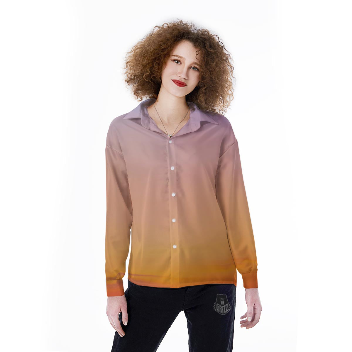 Sky Sunrise Print Women's Long Sleeve Shirts-grizzshop