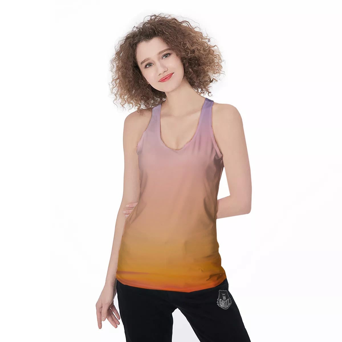 Sky Sunrise Print Women's Racerback Tank Top-grizzshop