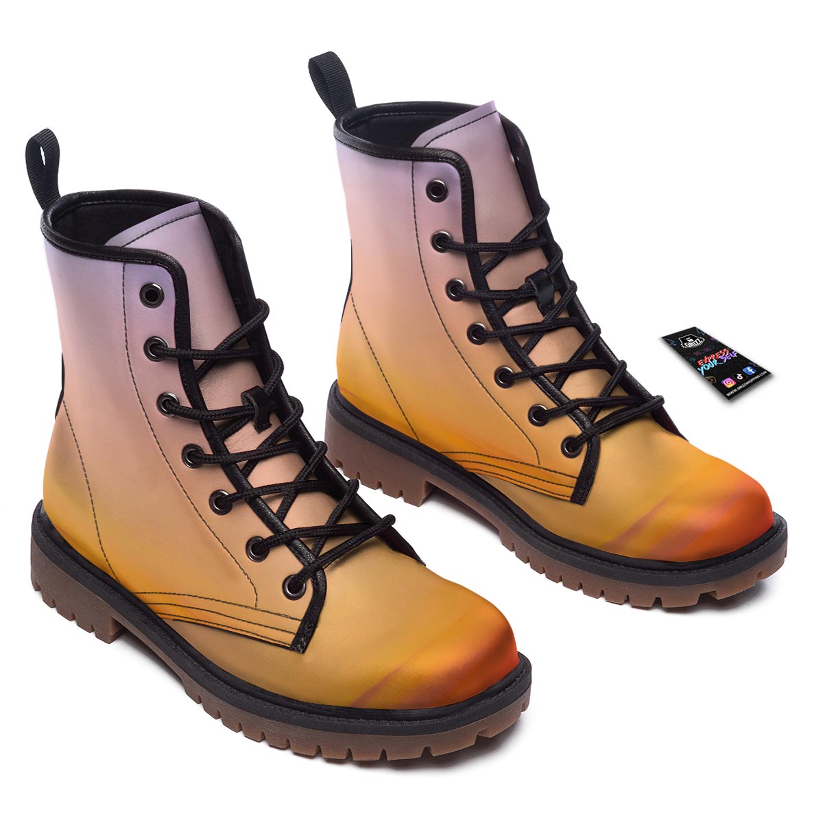 Sky Sunrise Print Work Boots-grizzshop
