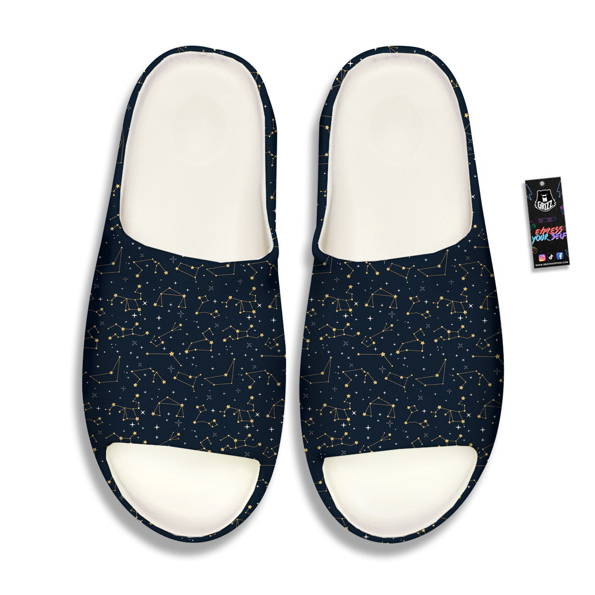 Sky Map Constellation Print Pattern Sandals-grizzshop