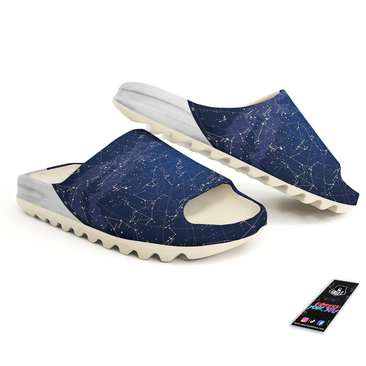 Sky Map Constellation Print Sandals-grizzshop
