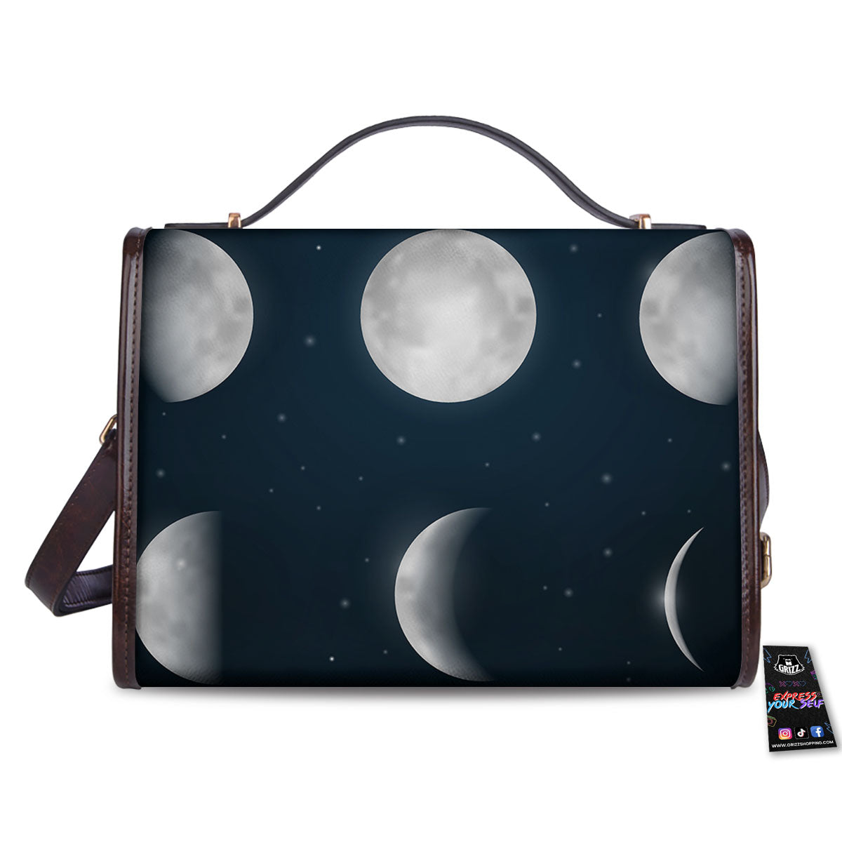 Sky Moon Night Phase Print Women's Satchel Bag