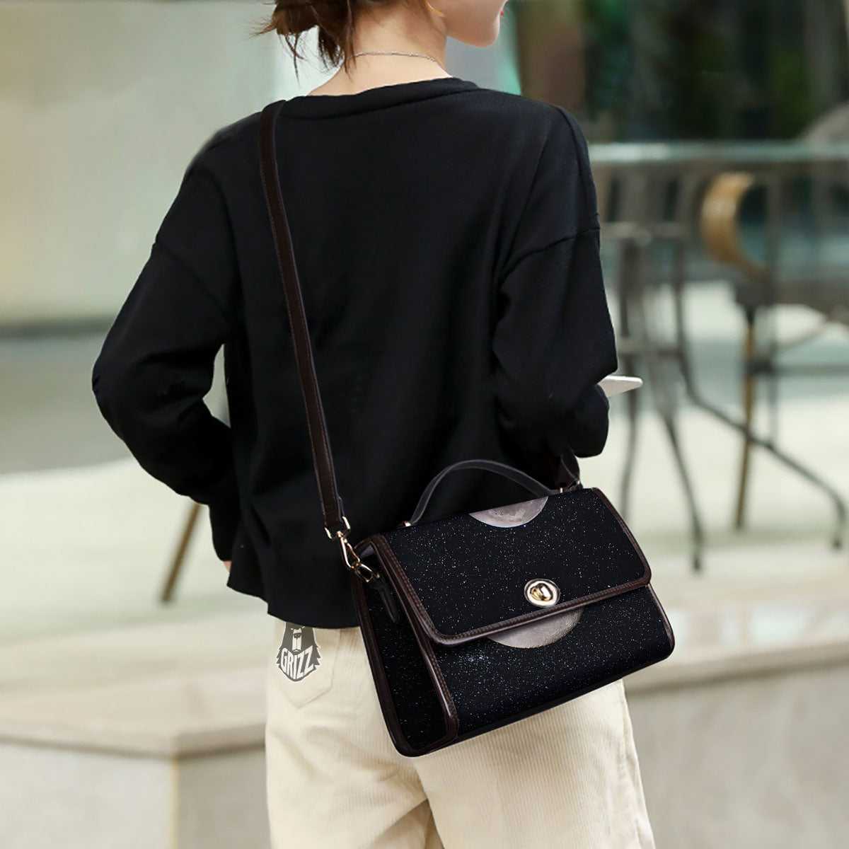 Sky Night Full Moon Print Women's Satchel Bag