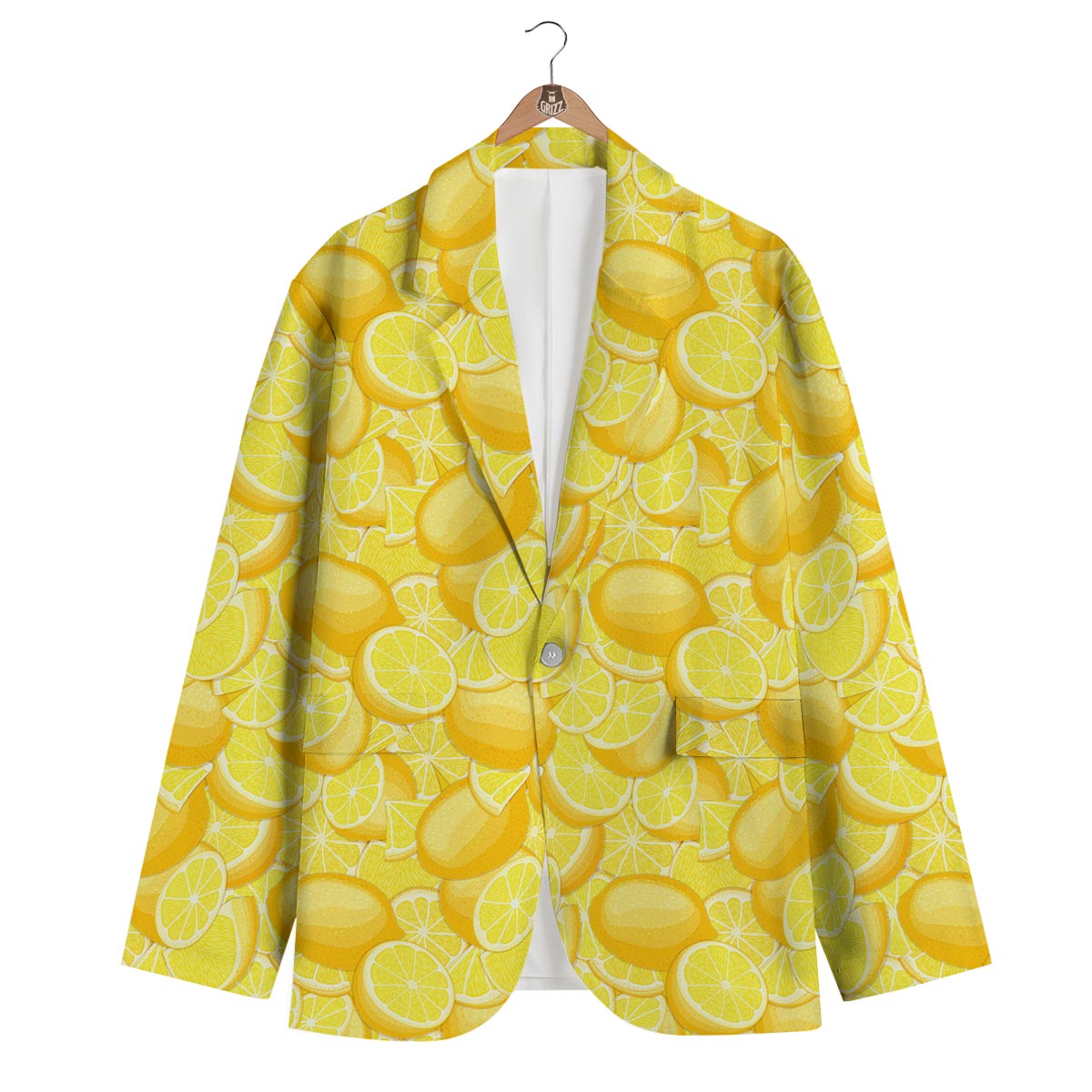 Slice Lemon Pattern Print Men's Blazer-grizzshop