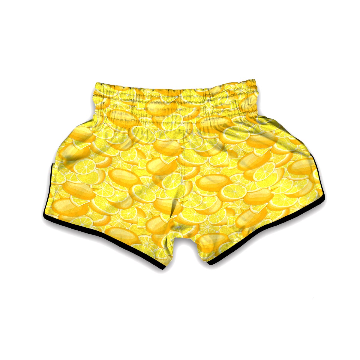 Slice Lemon Pattern Print Muay Thai Boxing Shorts-grizzshop