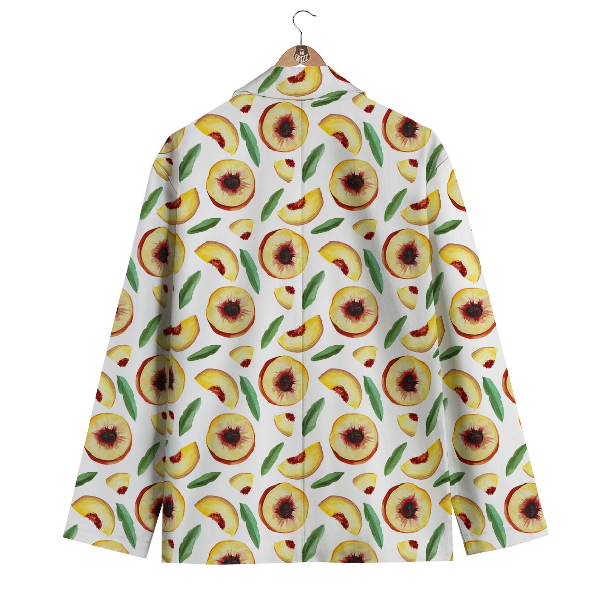Slice Peach Pattern Print Men's Blazer-grizzshop