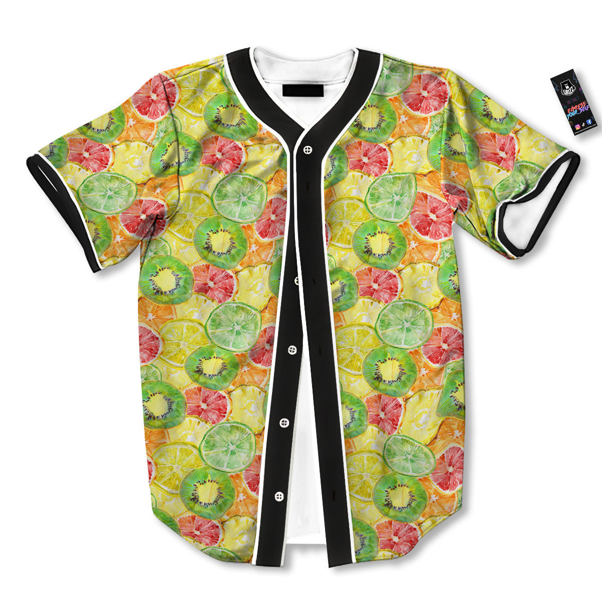 Slices Fruit Orange Print Pattern Baseball Jersey-grizzshop