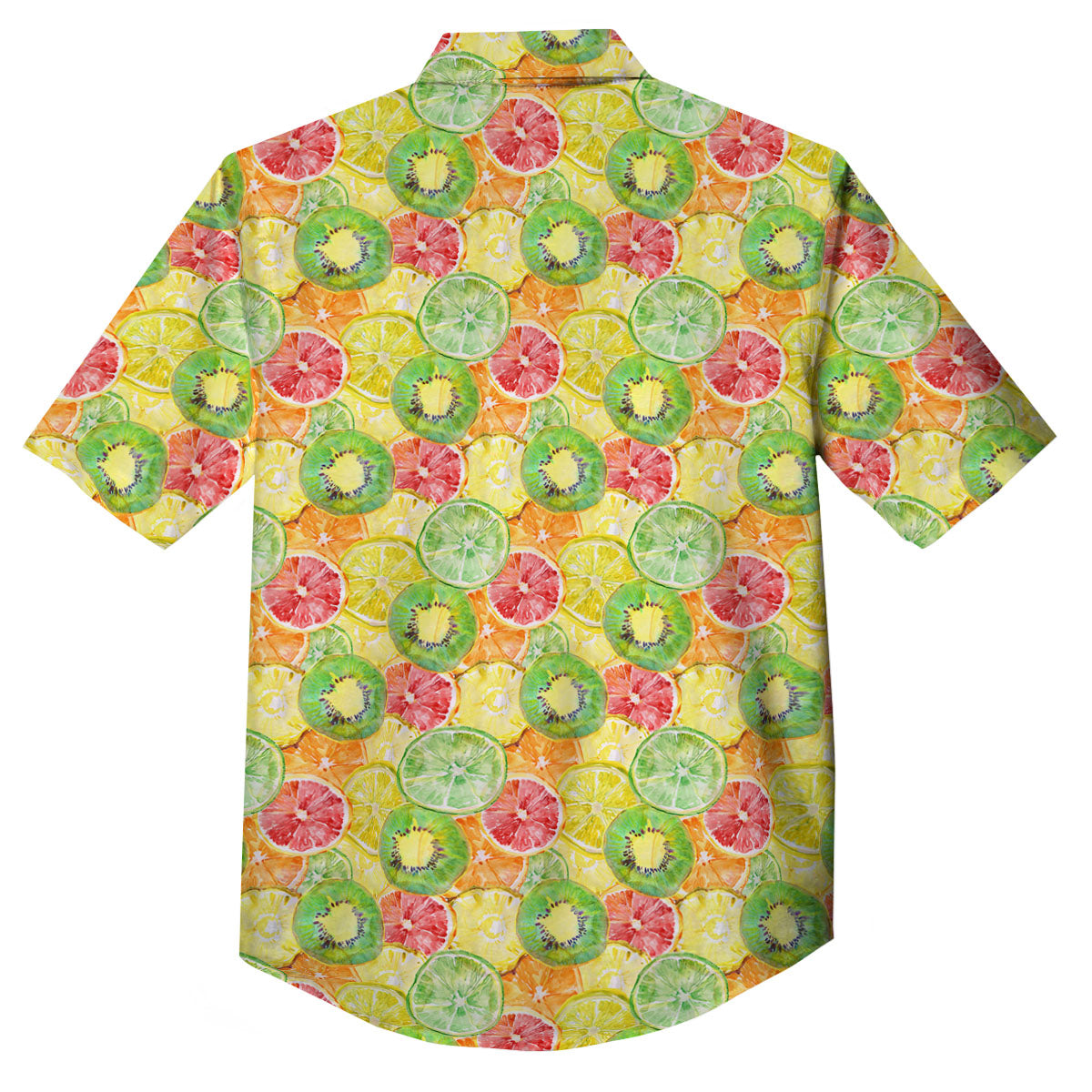 Slices Fruit Orange Print Pattern Button Up Shirt-grizzshop