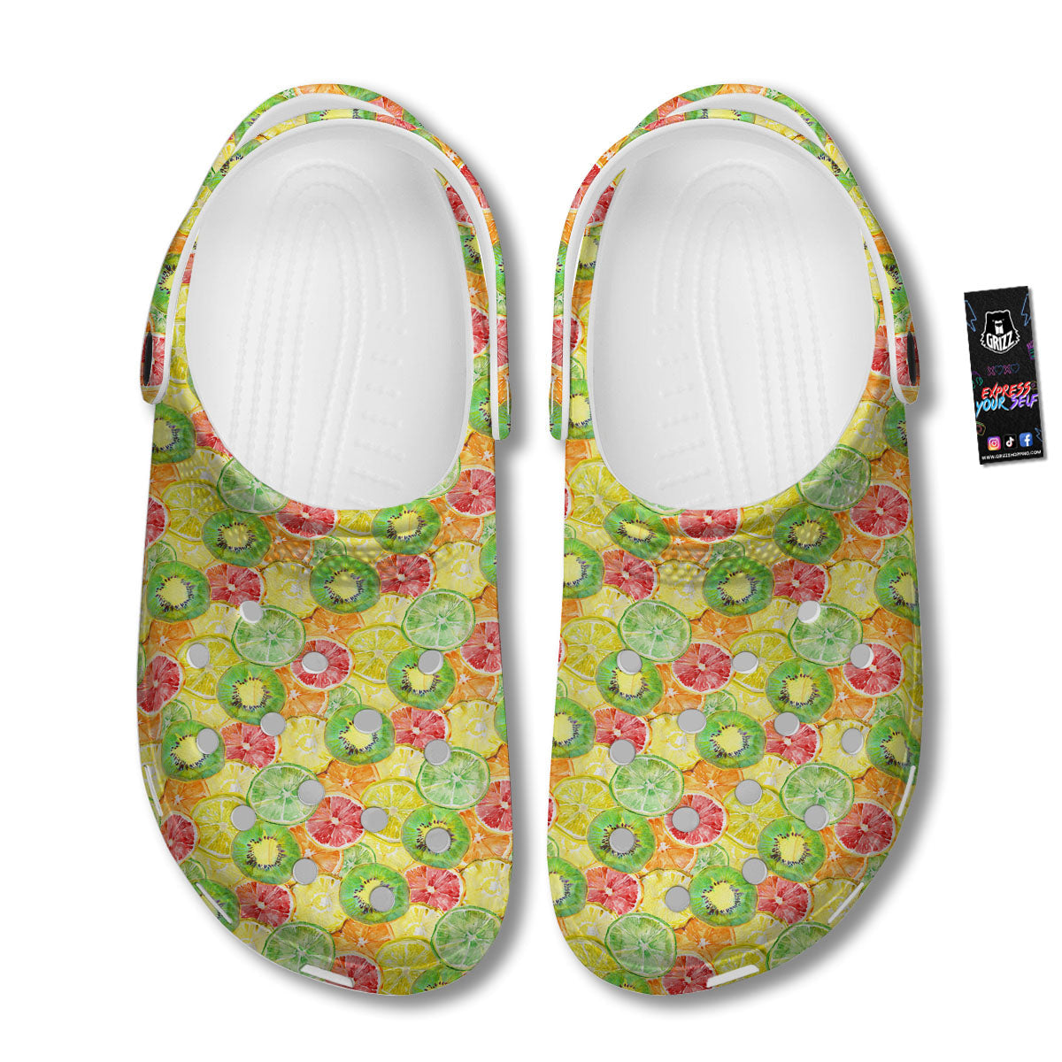 Slices Fruit Orange Print Pattern Clog-grizzshop