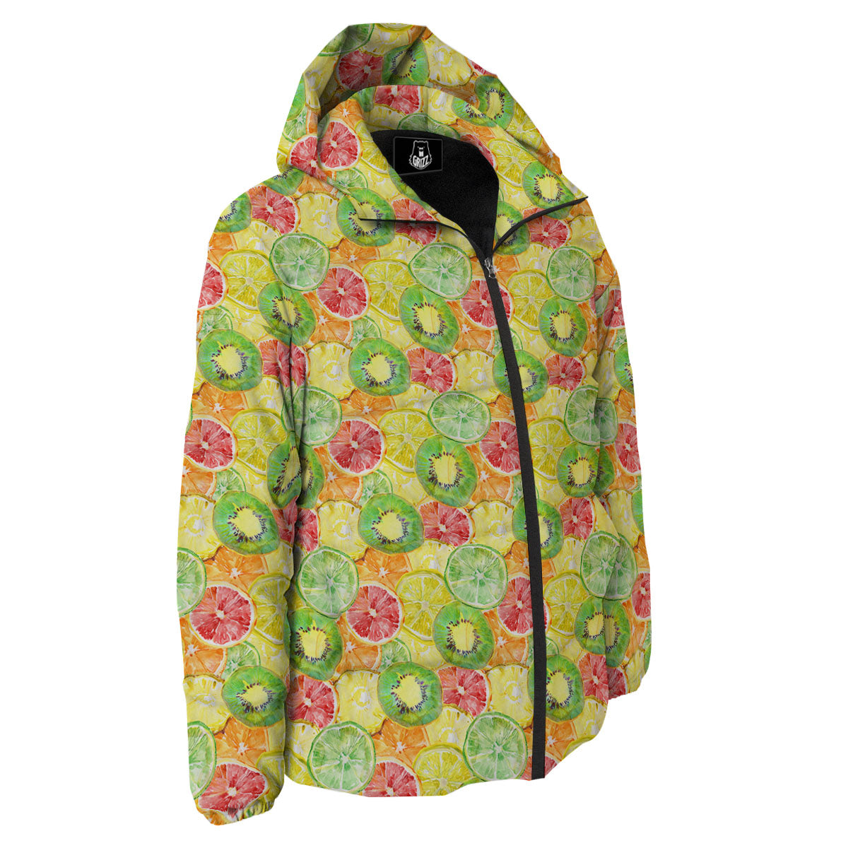 Slices Fruit Orange Print Pattern Down Jacket-grizzshop