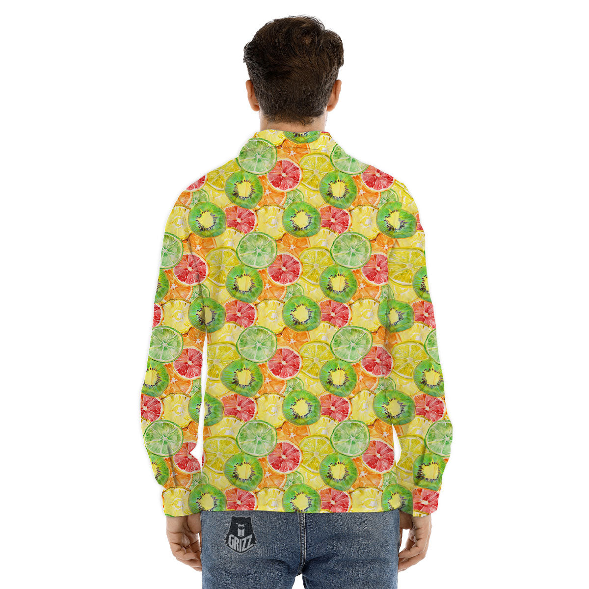 Slices Fruit Orange Print Pattern Men's Dress Shirts-grizzshop